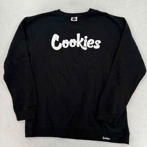 Cookies Sweatshirt Men's Black Pullover Cookies Logo Long-sleeves Size 3X